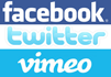 Facebook,twitter und Vimeo